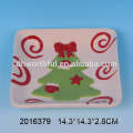 Excellent christmas kitchenware,ceramic santa plate wholesale